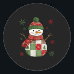 Patchwork Snowman Retro Funny Christmas Snowman Ho Classic Round Sticker<br><div class="desc">Patchwork Snowman Retro Funny Christmas Snowman Holiday Xmas</div>