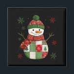 Patchwork Snowman Retro Funny Christmas Snowman Ho Magnet<br><div class="desc">Patchwork Snowman Retro Funny Christmas Snowman Holiday Xmas</div>
