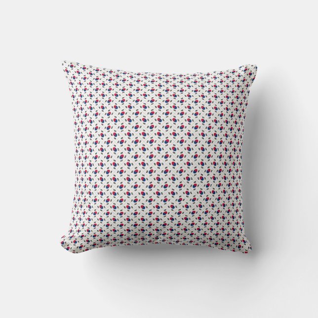Patchwork South Korea Flag Pattern  Throw Pillow (Front)