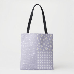 Patchwork  Spring Light Lavender Pattern Tote Bag