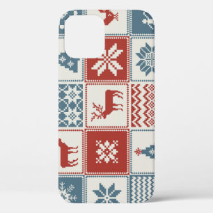 Patchwork Style: Christmas Ornamental Pattern iPhone 12 Case