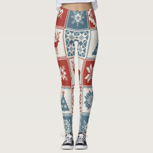 Patchwork Style: Christmas Ornamental Pattern Leggings