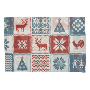 Patchwork Style: Christmas Ornamental Pattern Pillowcase