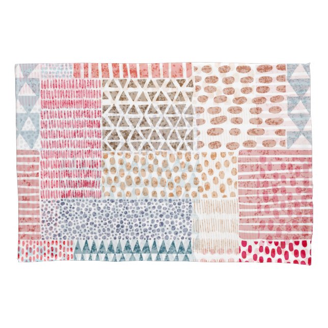 Patchwork Style Cute Doodle Pattern Pillowcase (Front)
