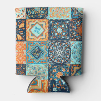 Patchwork Style: Decorative Square Ornaments Can Cooler