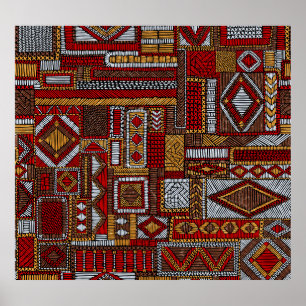 Patchwork Style Embroidered Ethnic Print