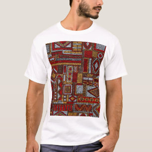 Patchwork Style Embroidered Ethnic Print T-Shirt