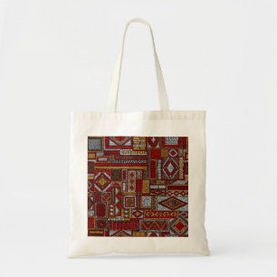 Patchwork Style Embroidered Ethnic Print Tote Bag