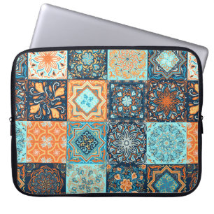 Patchwork Style. Seamless Pattern of 16 decorative Laptop Sleeve