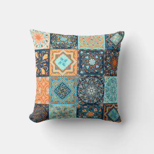 Patchwork Style. Seamless Pattern of 16 decorative Throw Pillow