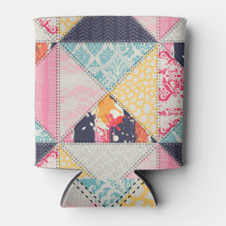 Patchwork Style: Versatile Seamless Design. Can Cooler