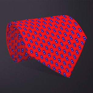 Patchwork Taiwan Flag Pattern Tie