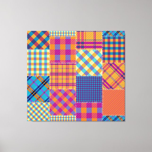 Patchwork textile: seamless vintage pattern. canvas print (Front)
