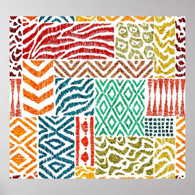 Patchwork Textures: Hand-Drawn Animal Print (Front)
