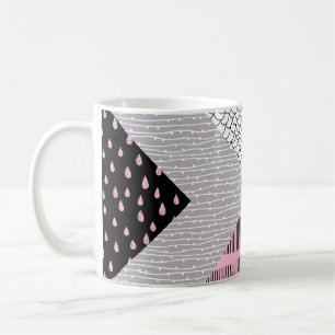 Patchwork tiles, freehand drawing pattern. coffee mug
