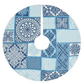 Patchwork tiles, seamless background. brushed polyester tree skirt