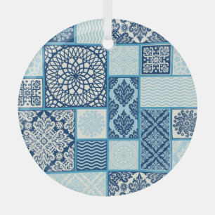 Patchwork tiles, seamless background. glass ornament