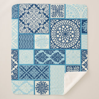 Patchwork tiles, seamless background. sherpa blanket