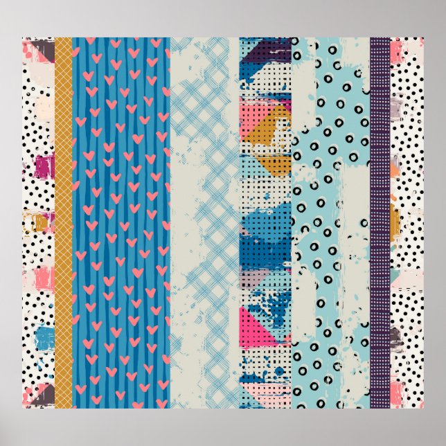Patchwork Tiles Seamless Pattern Design Poster (Front)
