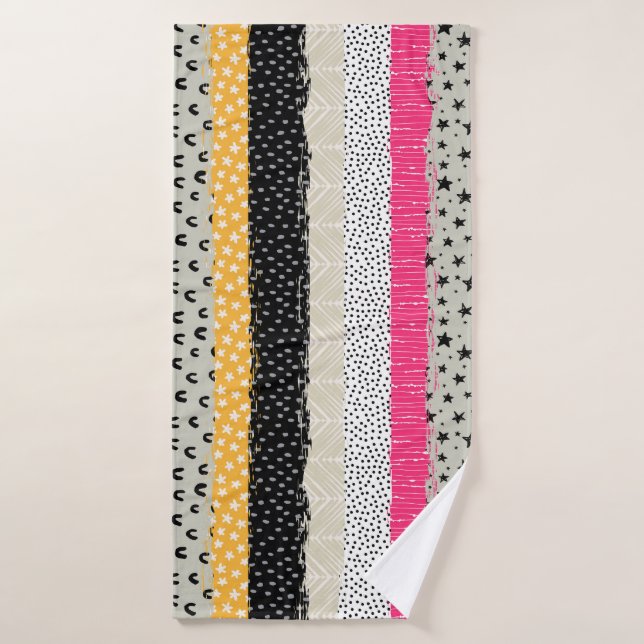 Patchwork Tiles: Versatile Seamless Design. Bath Towel (Bath Towel)