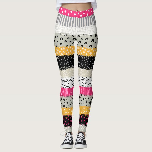 Patchwork Tiles: Versatile Seamless Design. Leggings (Front)