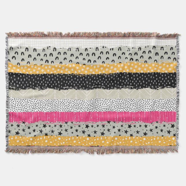 Patchwork Tiles: Versatile Seamless Design. Throw Blanket (Front)