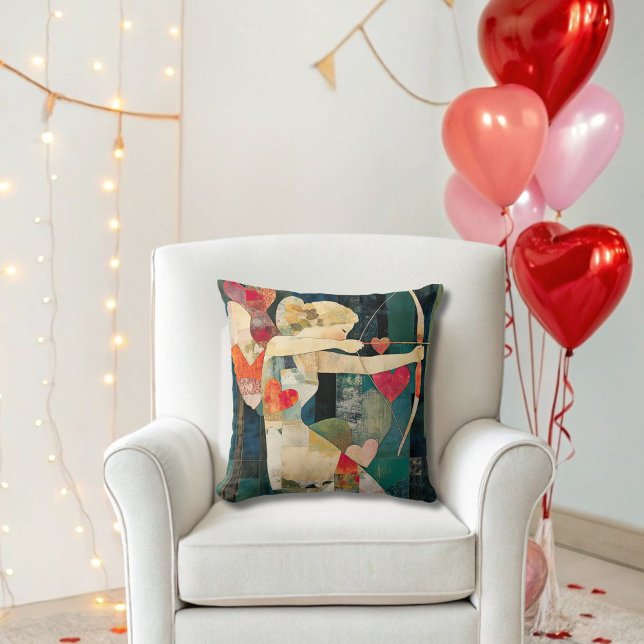 Patchwork Valentine Archer Throw Pillow (Creator Uploaded)