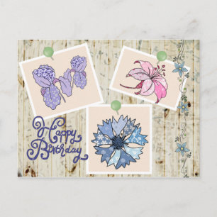 Patchworkblüten Postcard