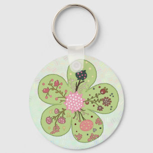 Patchworkfrühlingsblume Keychain