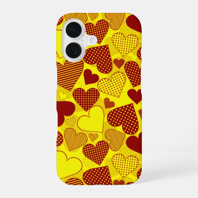 'Patchworks of the HEART' iPhone 16 Case (Back)