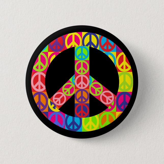 Patchy Peace 2 Inch Round Button (Front)