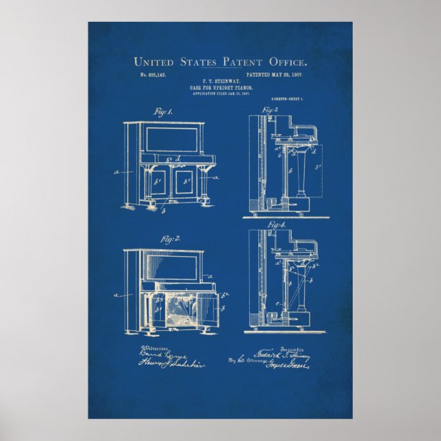 Patent - Upright Piano - Poster (Front)