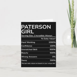 Paterson Girl Funny New Jersey Hometown  Card