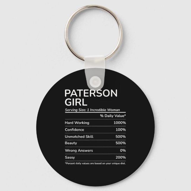 Paterson Girl Funny New Jersey Hometown  Keychain (Front)