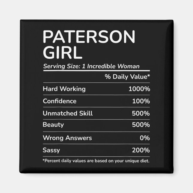 Paterson Girl Funny New Jersey Hometown  Magnet (Front)