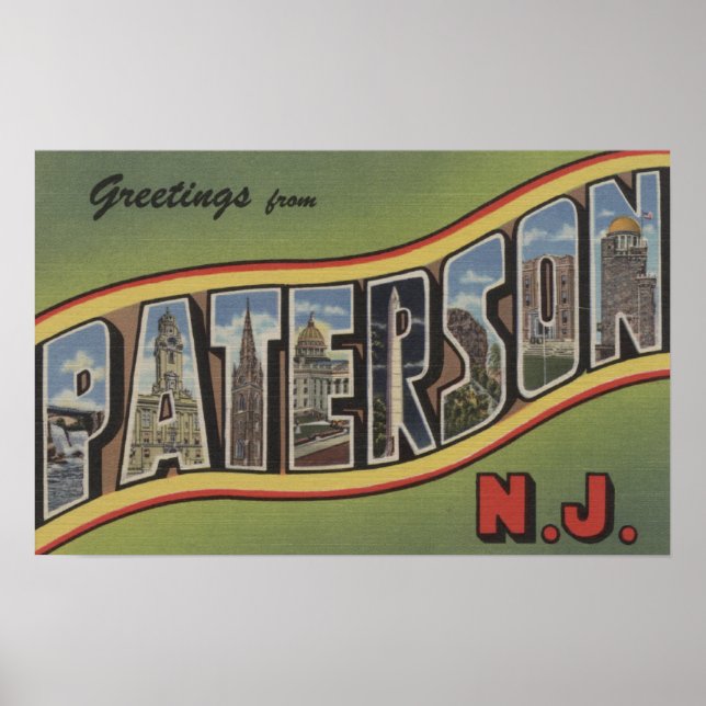 Paterson, New Jersey - Large Letter Scenes Poster (Front)