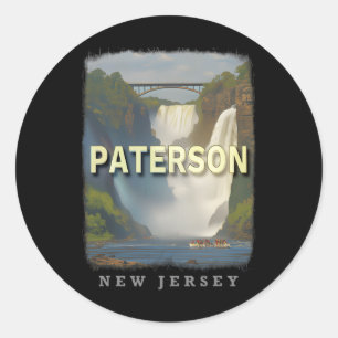 Paterson New Jersey Nj Waterfall Wonderland Sd617 Classic Round Sticker