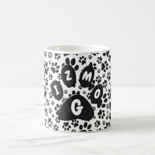 Pâtes de chien noir et blanc Polka Dot Café Mug