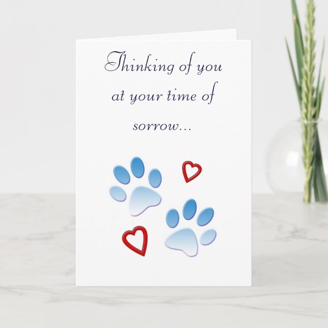 Pâtes et coeurs de carte de sympathie pour animaux (Devant)