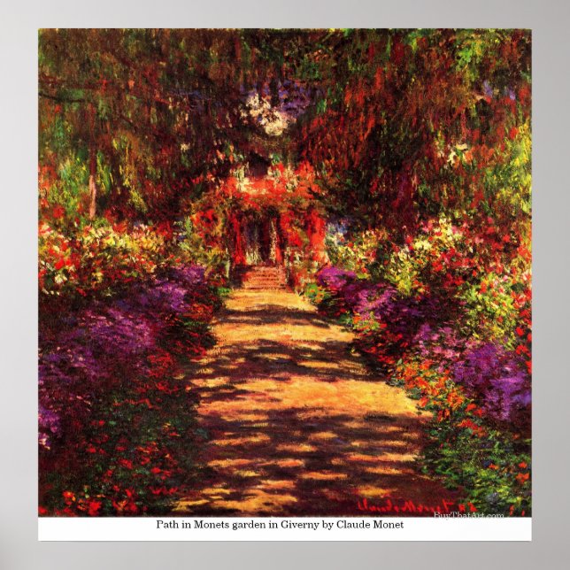 Path in Monets garden in Giverny by Claude Monet Poster (Front)