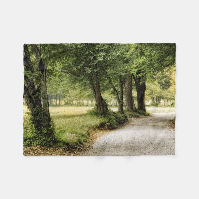 Path in the Country Fleece Blanket (Front (Horizontal))