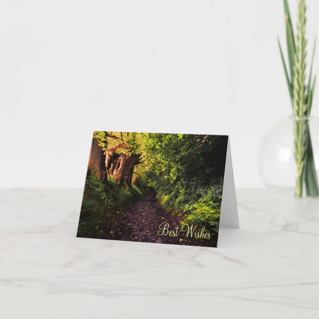 Path in the Woods Best Wishes Card (Front)