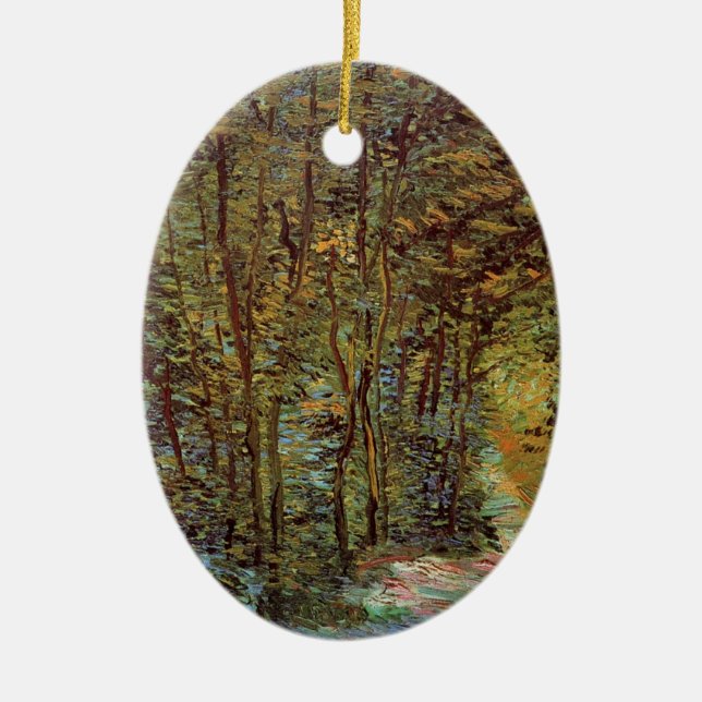 Path in the Woods by Vincent van Gogh Ceramic Ornament (Front)