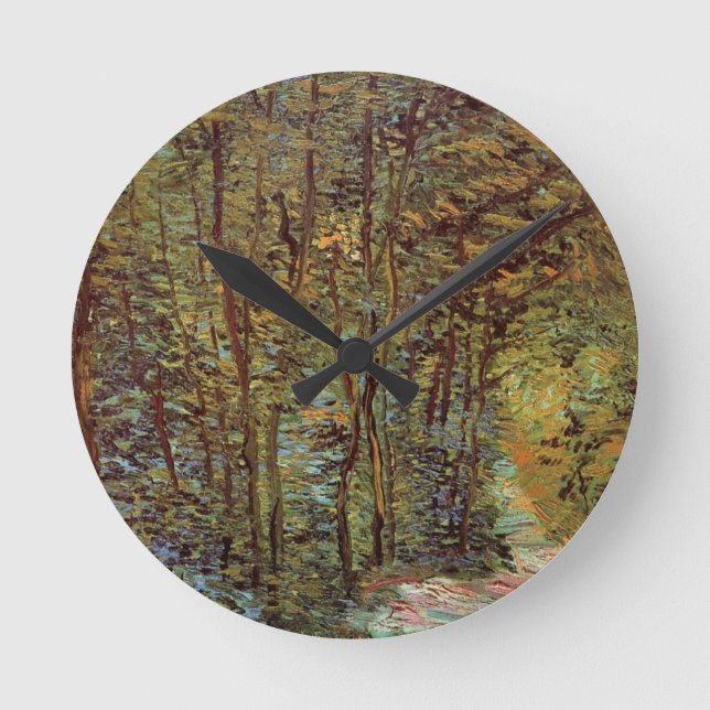 Path in the Woods by Vincent van Gogh Round Clock (Front)