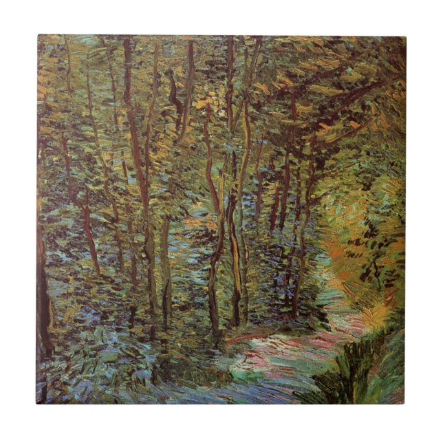 Path in the Woods by Vincent van Gogh Tile (Front)