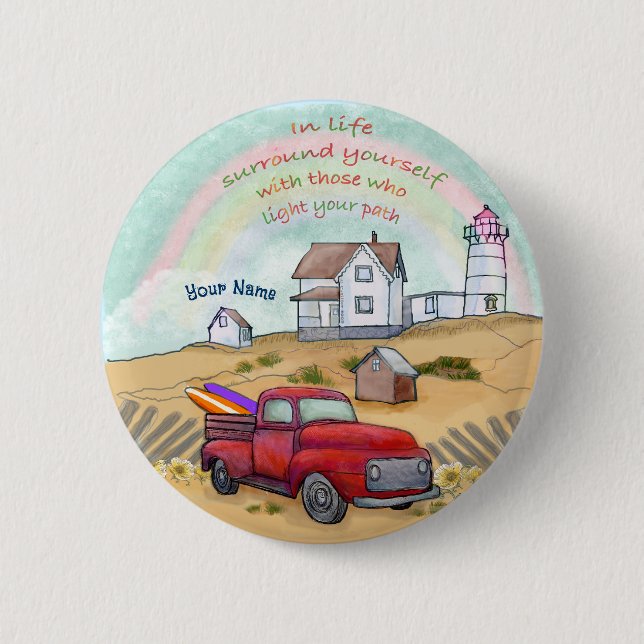 Path Lighthouse 2 Inch Round Button (Front)