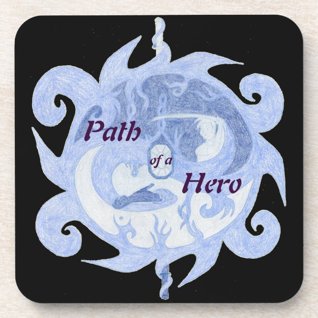 “Path of a Hero” Emblem (with title) Coaster (Front)