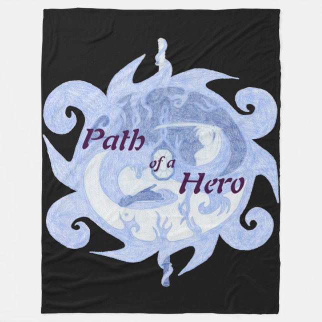 “Path of a Hero” Emblem (with title) Fleece Blanket (Front)