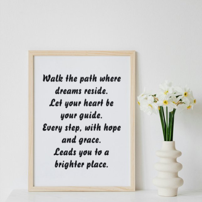 Path of Dreams inspirational mini poem Poster (Creator Uploaded)