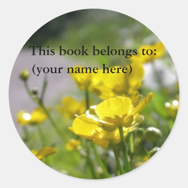 Path of flowers classic round sticker (Front)